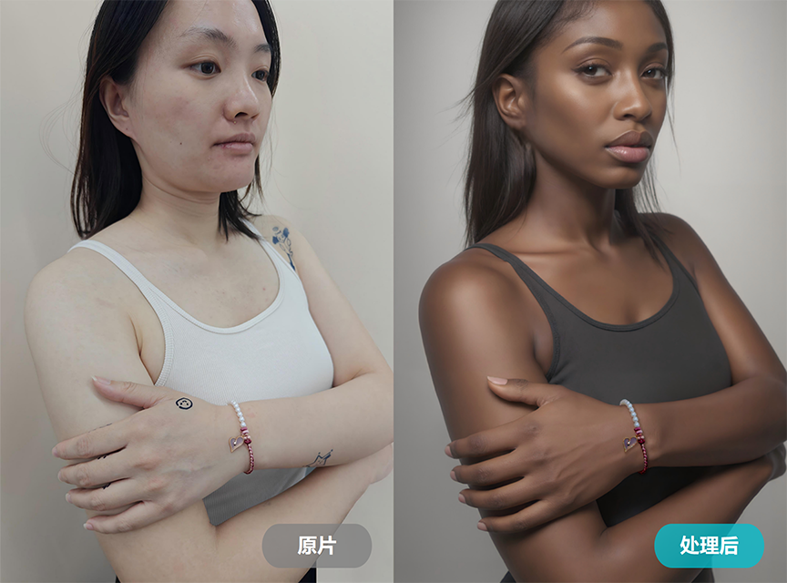 造像机AI百变模特案例，戒指手部效果图更换模特人种，跨境珠宝配图生成